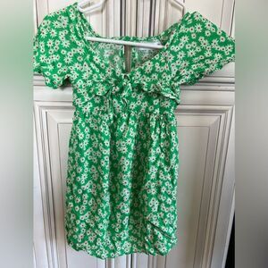 Zara Green Floral Dress Sz 7